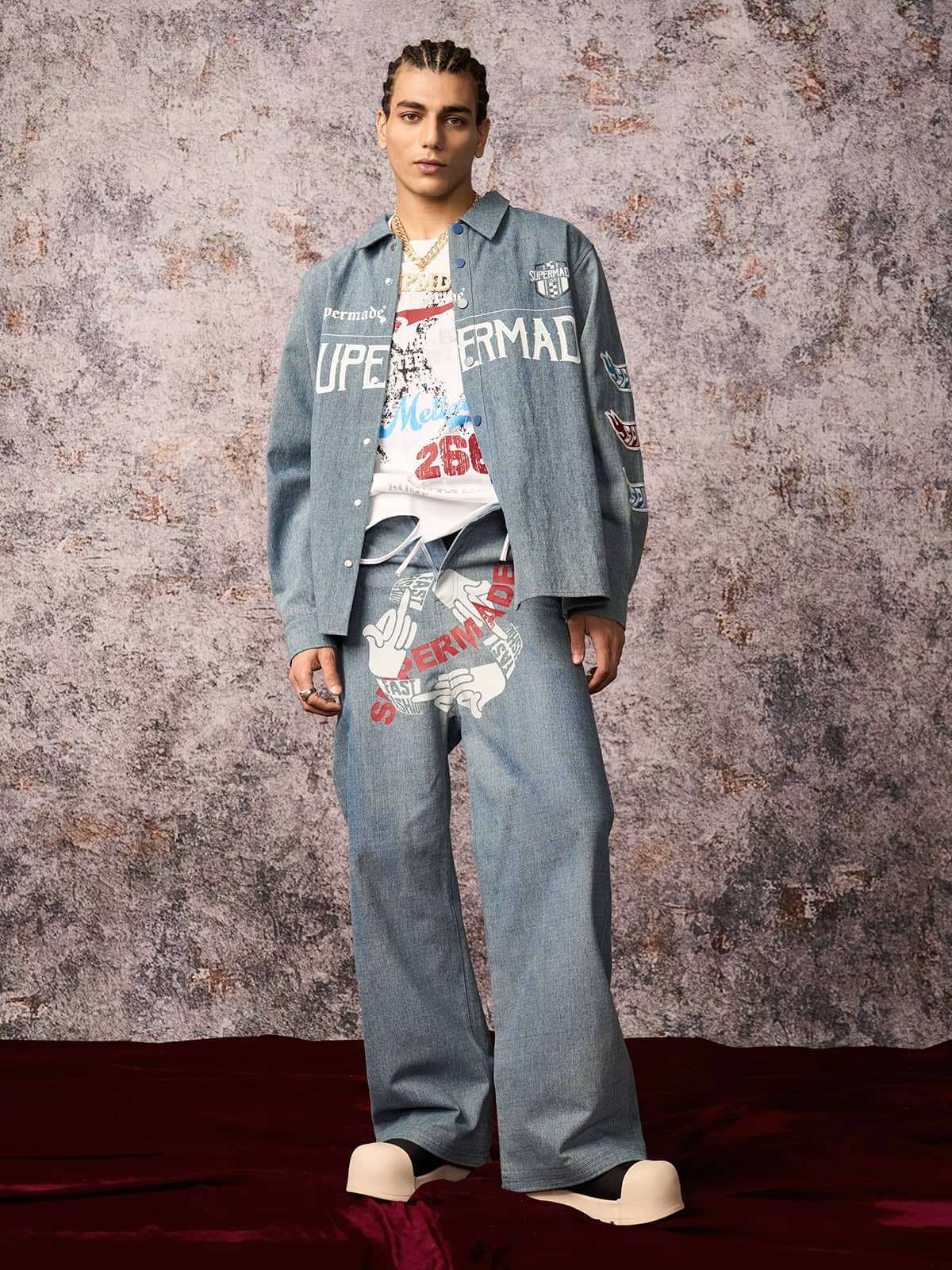 Original Embroidered Patches Denim Shirt