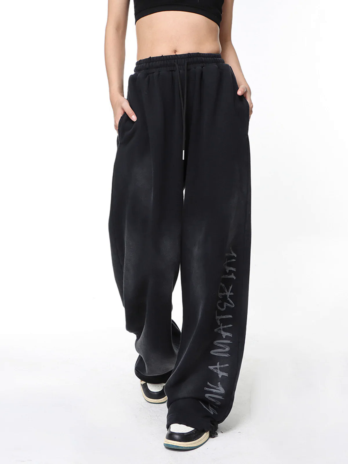 Wasteland Washed Patched Embroidered Hoodie Set