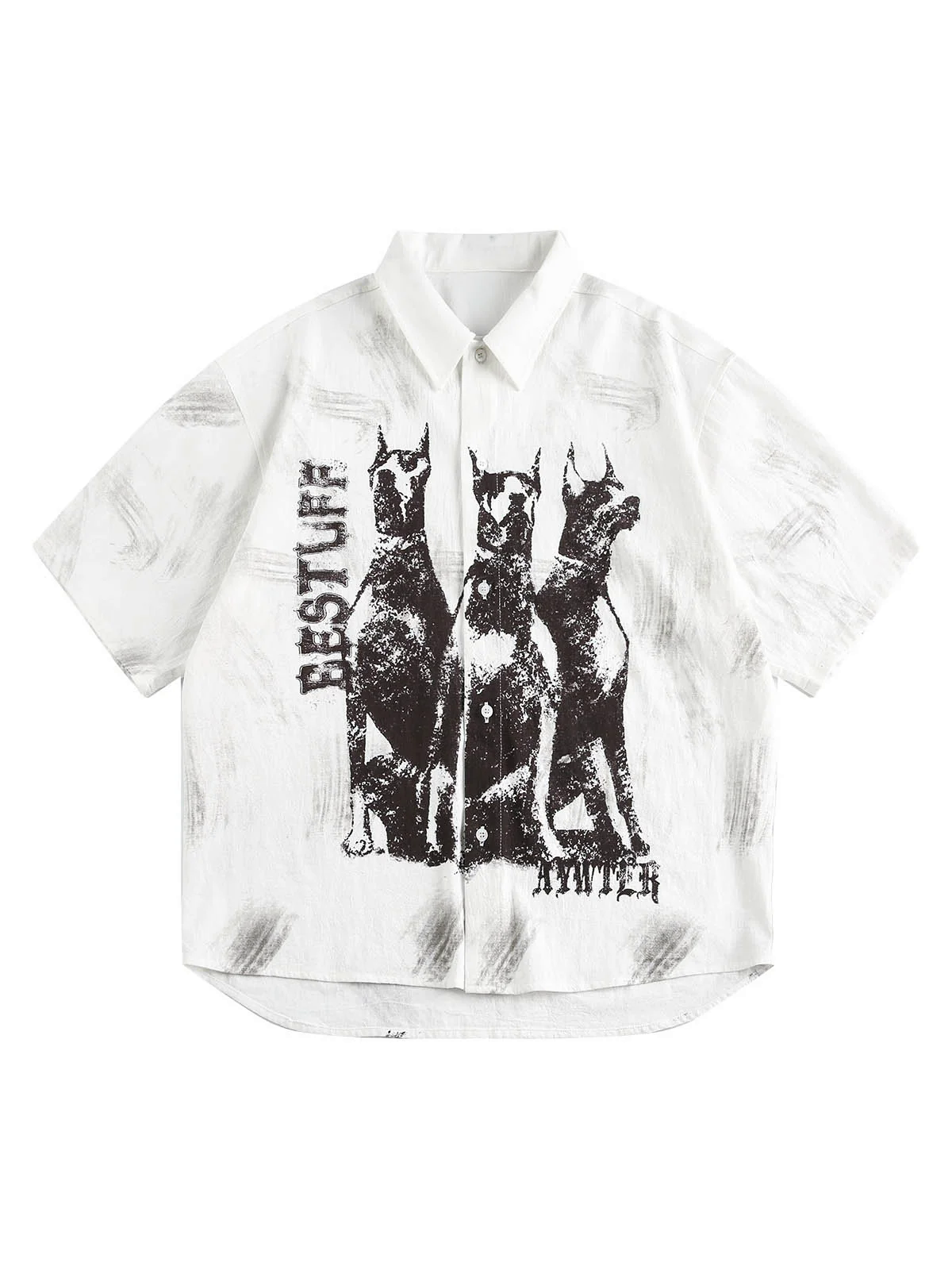 Doberman Print Short Sleeve Shirt