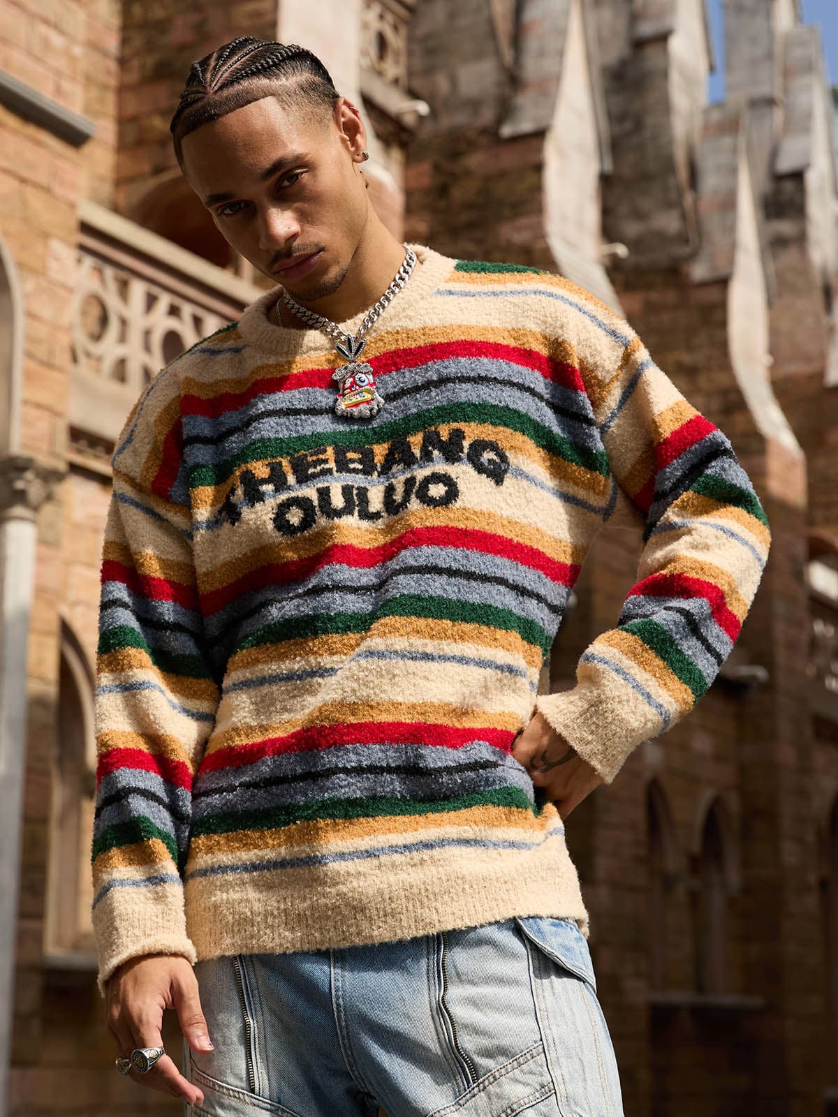 Vintage Striped Sweater - 2344