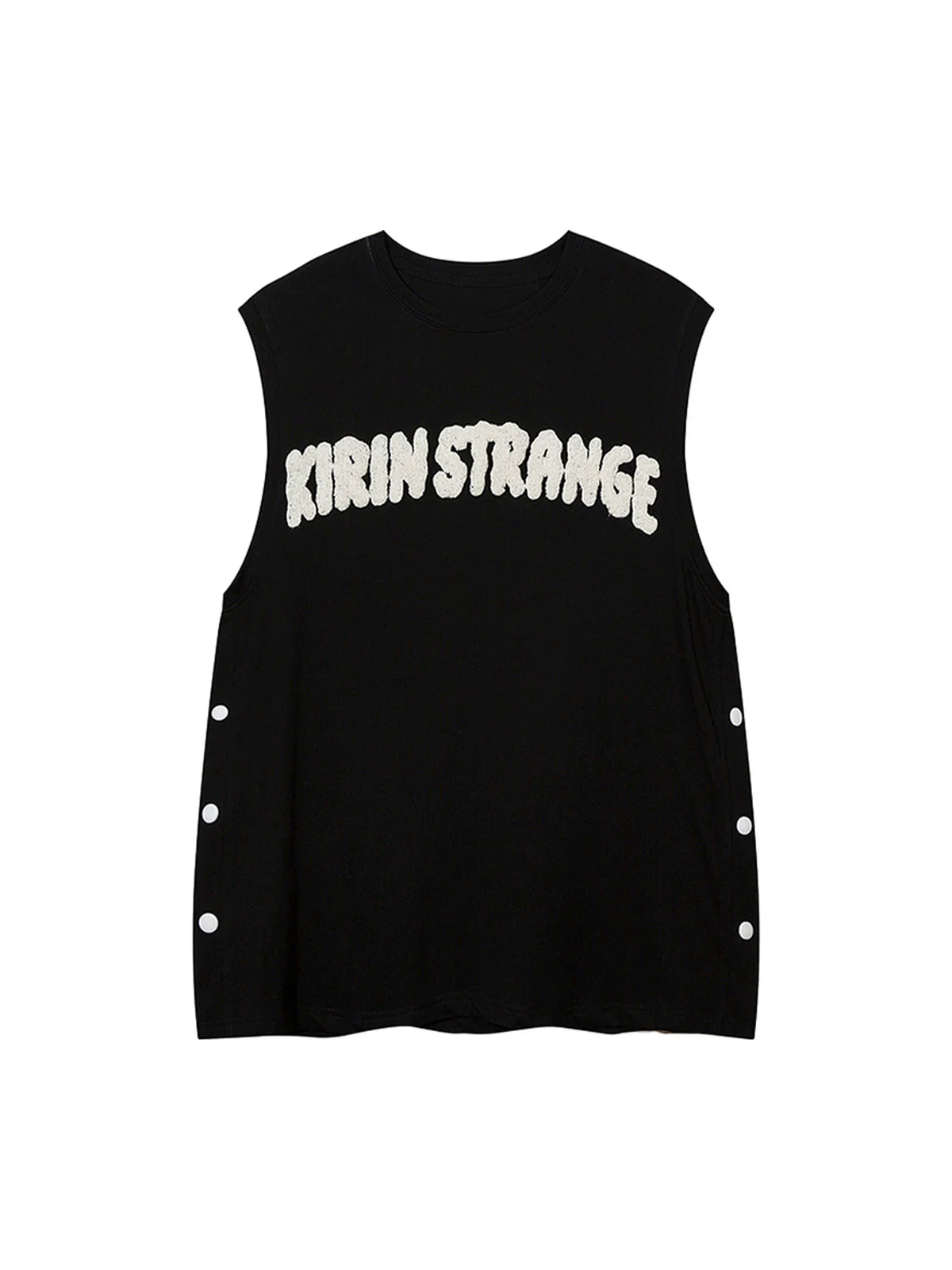 Towel Embroidered Letter Side Button Vest