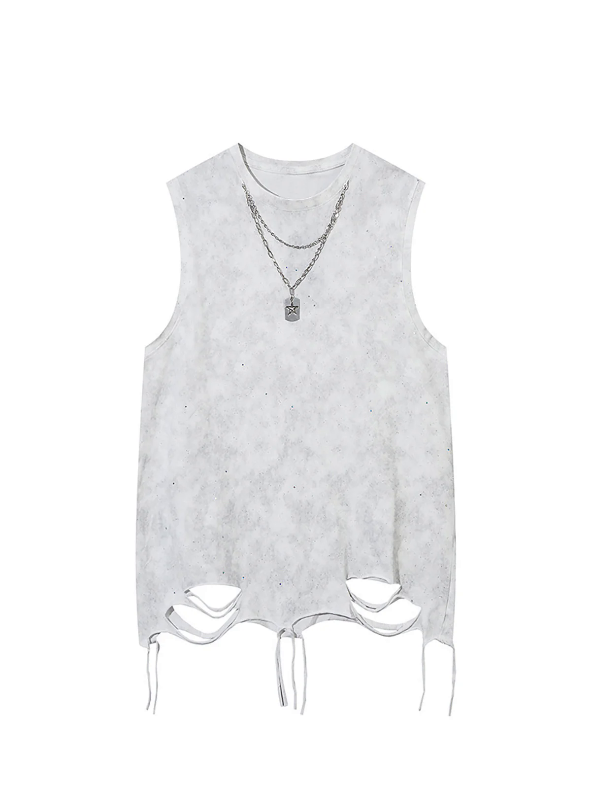 Street Chain Waistcoat Ripped Vest