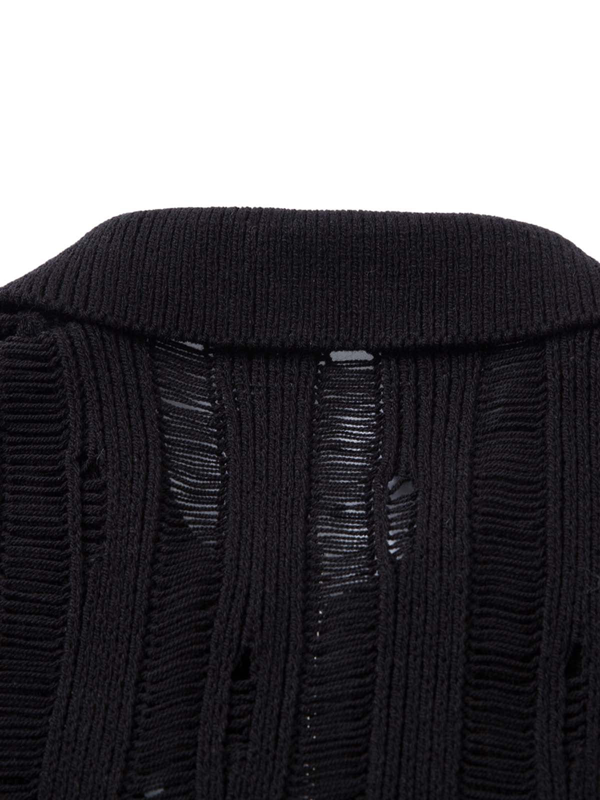 Cleanfit Black Knit Zip-Up Short-Sleeve Shirt