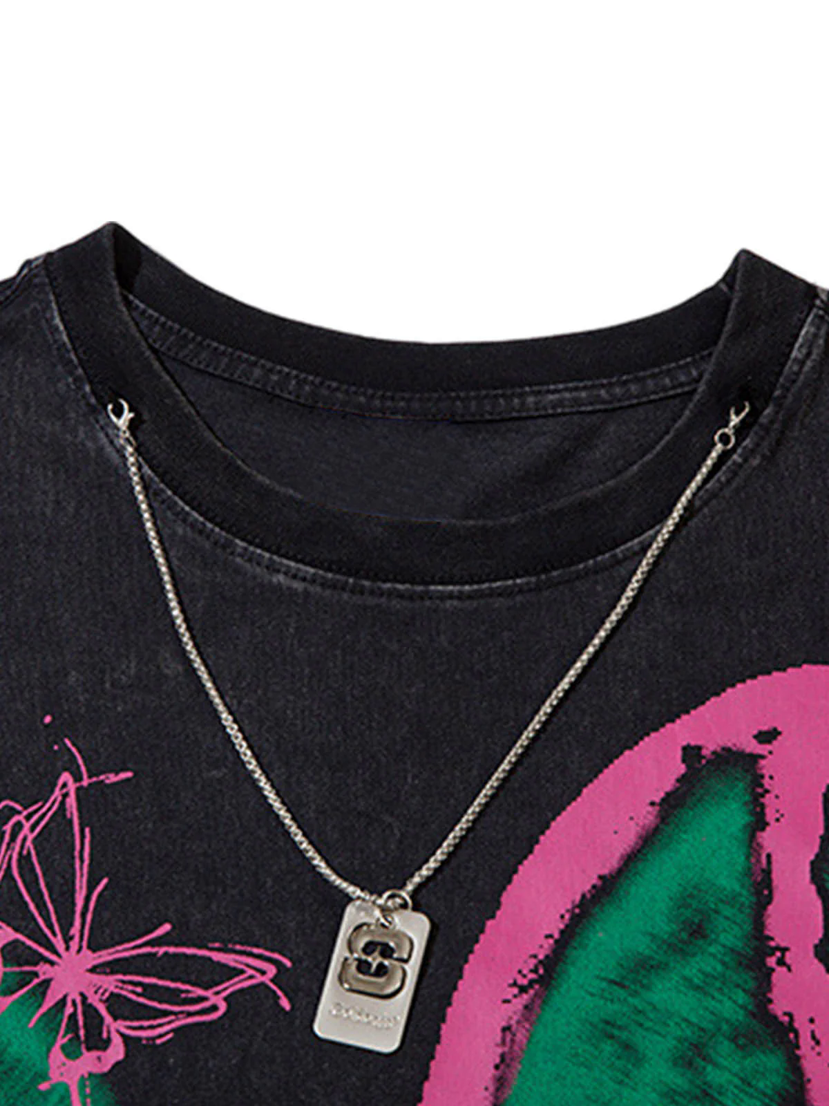 Raw Edge Butterfly Print Vest