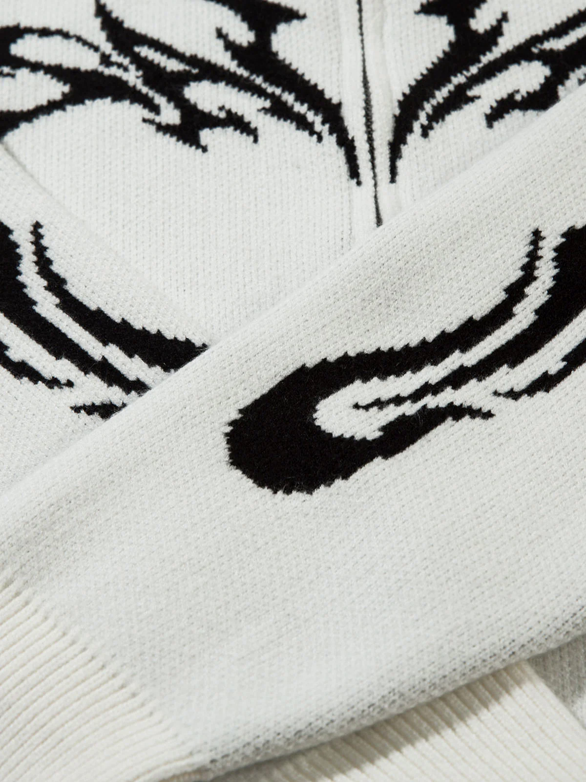 Flame Faux Mink Fur Zip Up Mock Neck Sweater