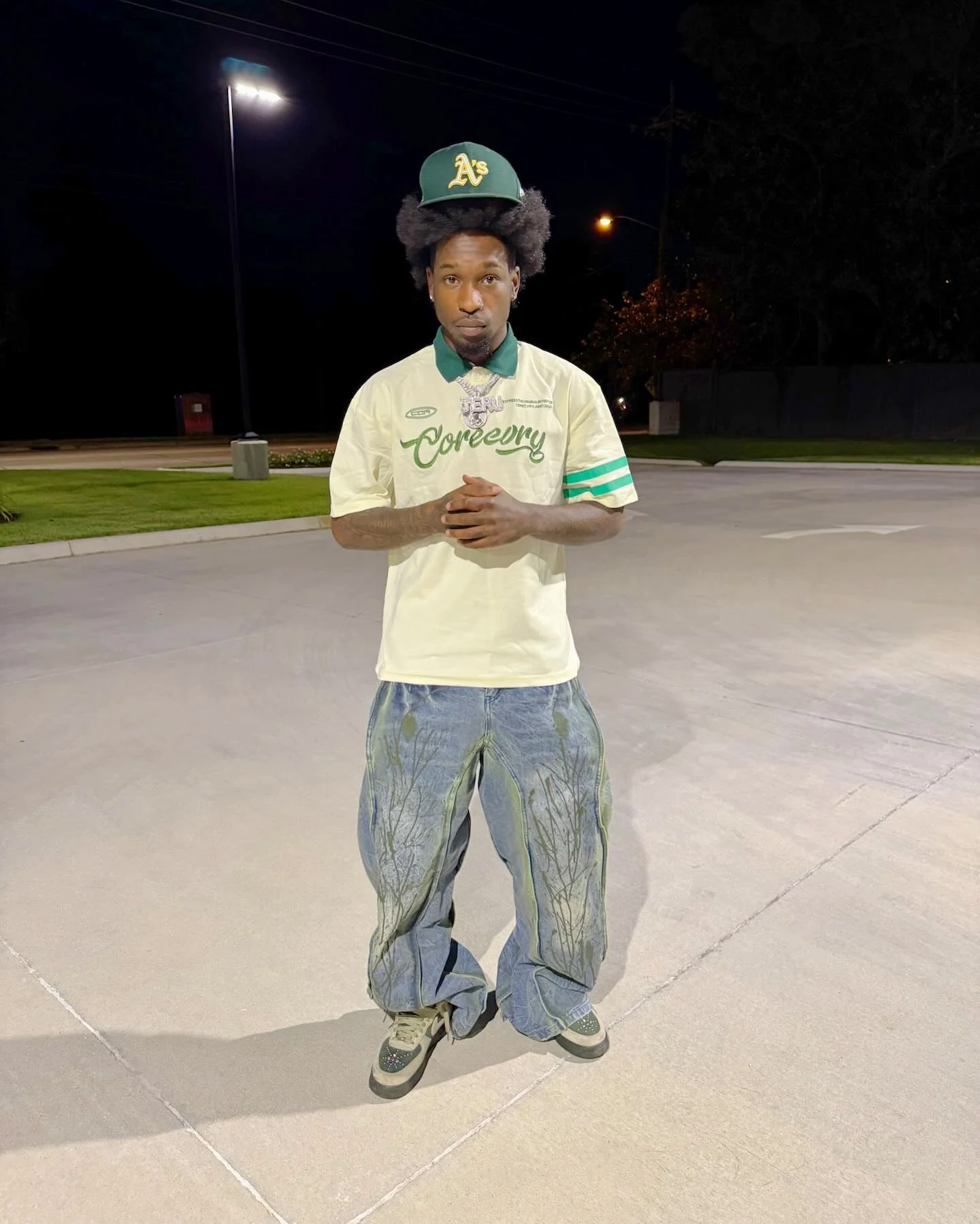 Letter Embroidered Polo Shirt - 1589