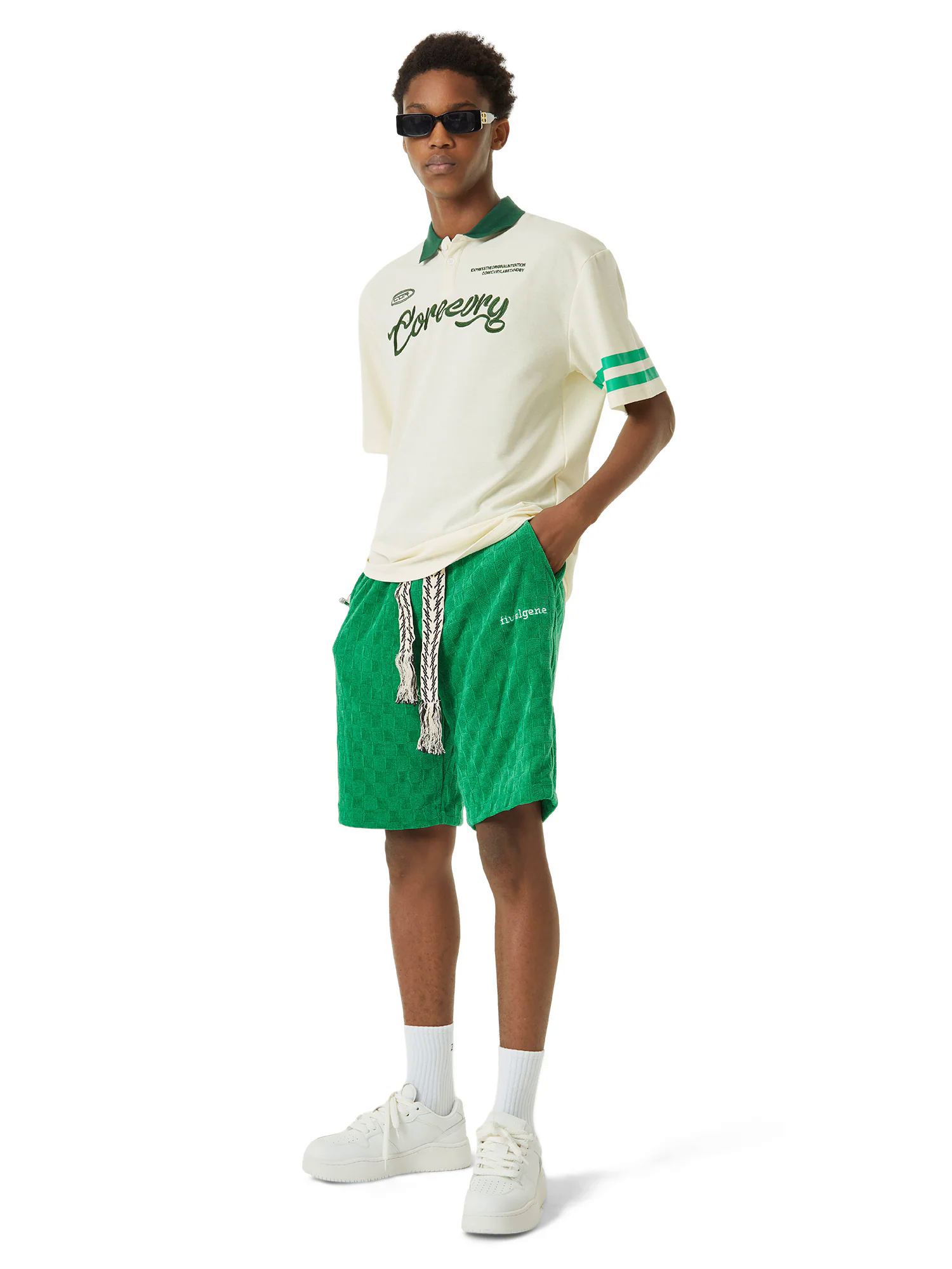 Letter Embroidered Polo Shirt - 1589