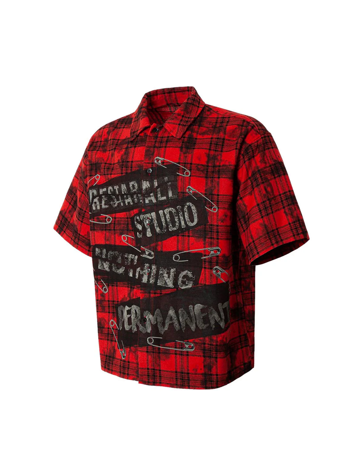 Street Creative Pin Print Plaid Shirt