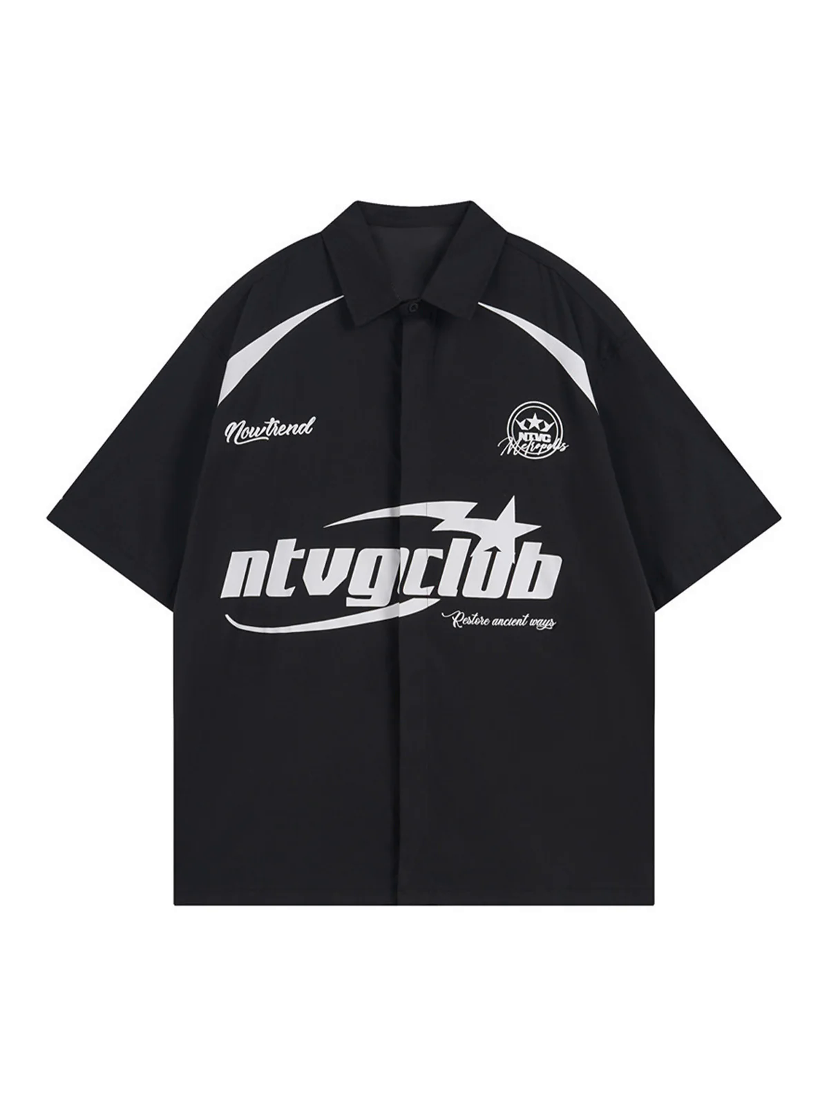 Racing Style Oversized Short Sleeve Shirt