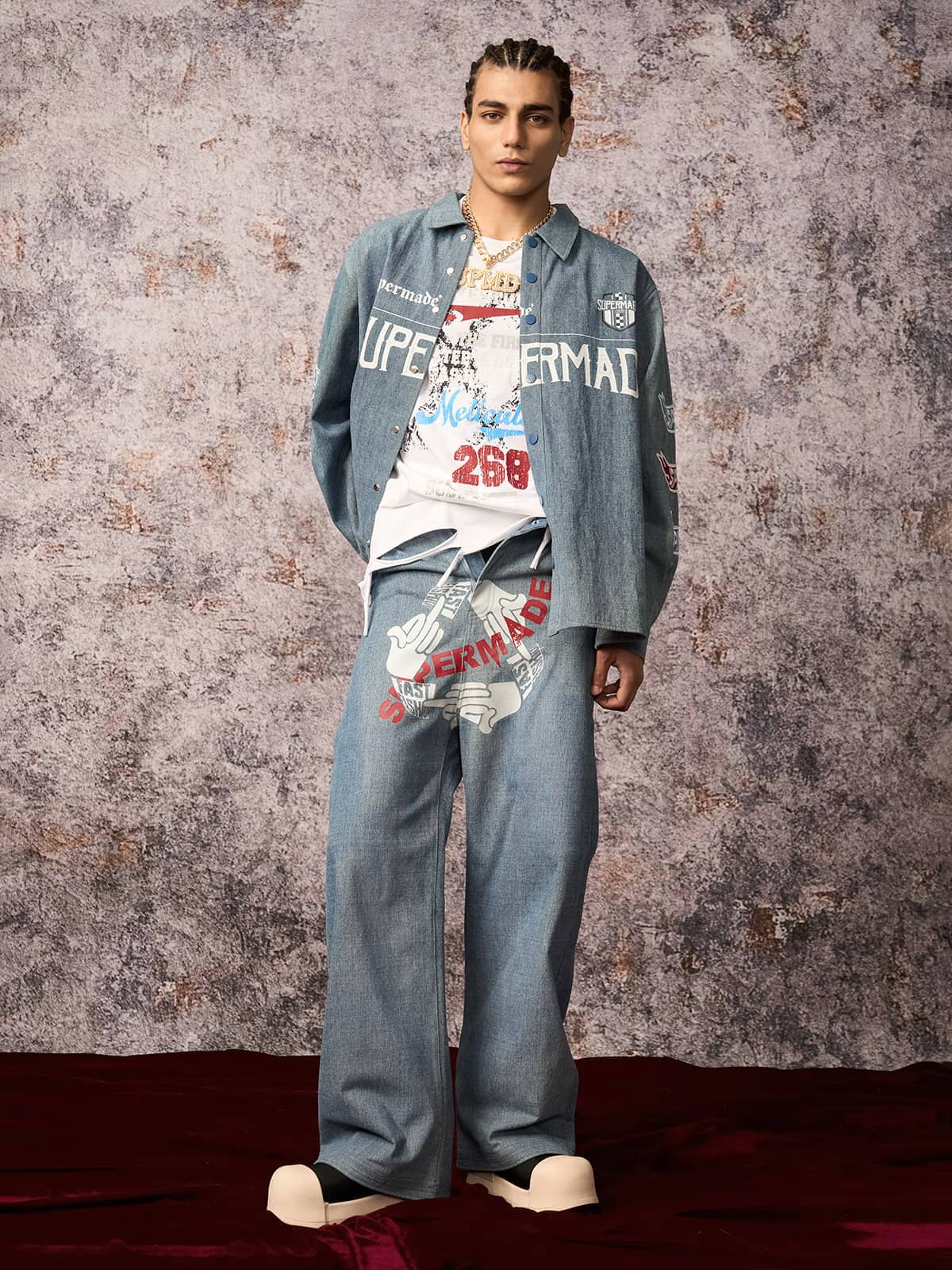 Original Embroidered Patches Denim Shirt