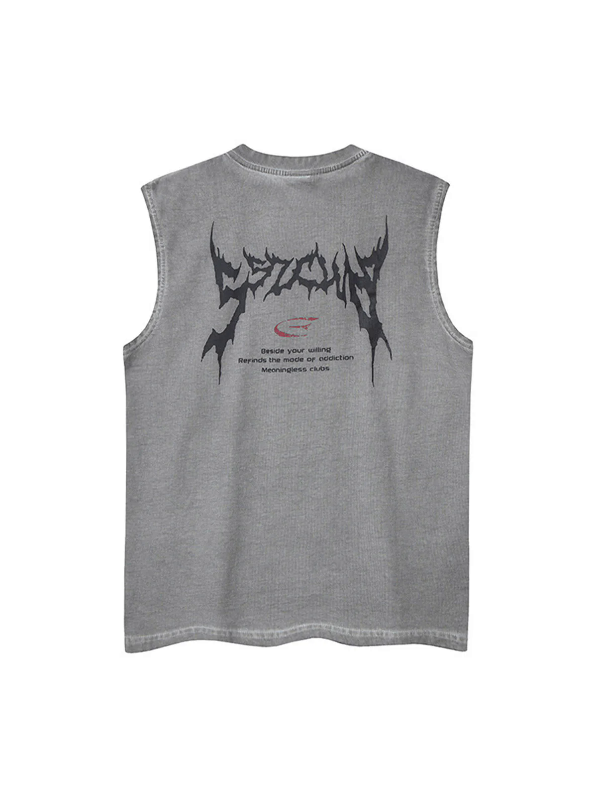 Retro Washed Letter Print Vest