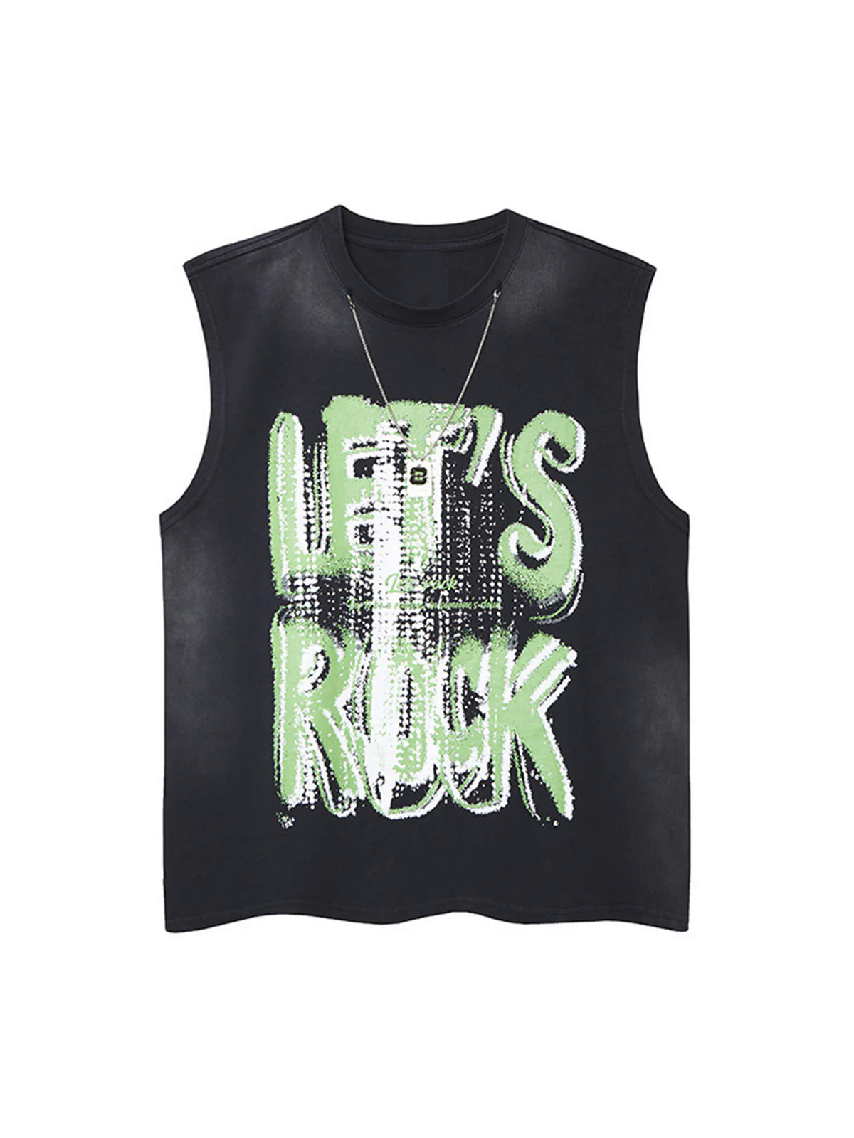 Street Graphic Spray Print Necklace T-Shirt