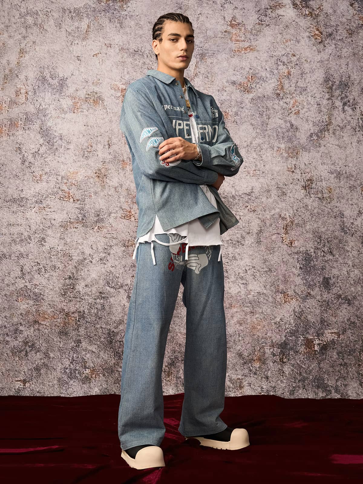 Original Embroidered Patches Denim Shirt