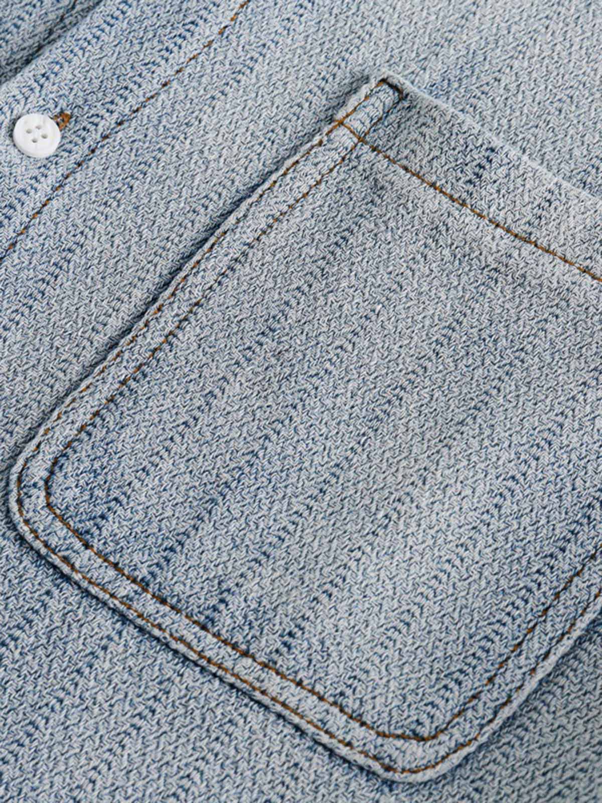 Gradient Denim Short-Sleeve Shirt