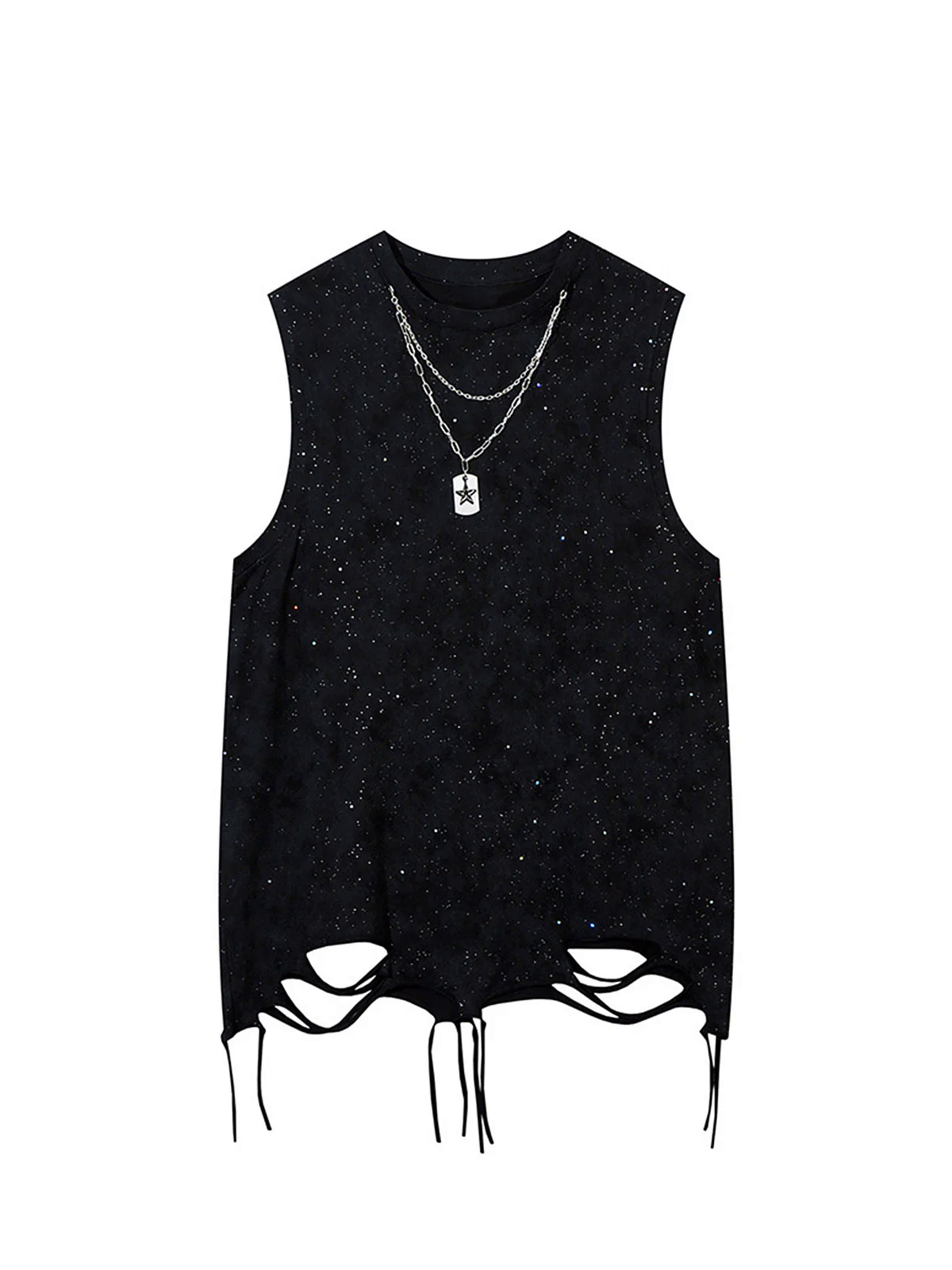Street Chain Waistcoat Ripped Vest