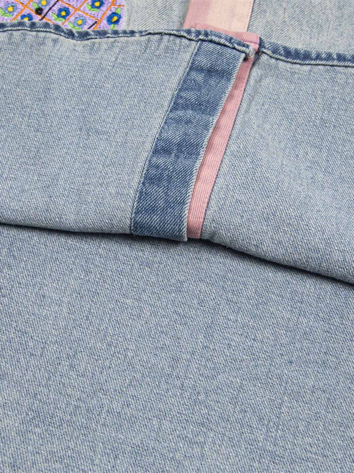 Embroidered Patch Denim Shirt