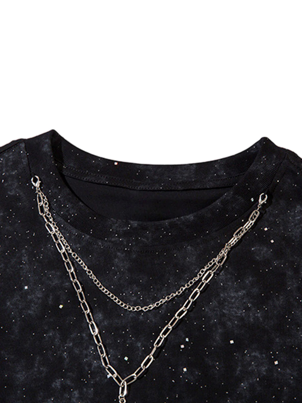 Retro Rhinestone Cross Chain Vest