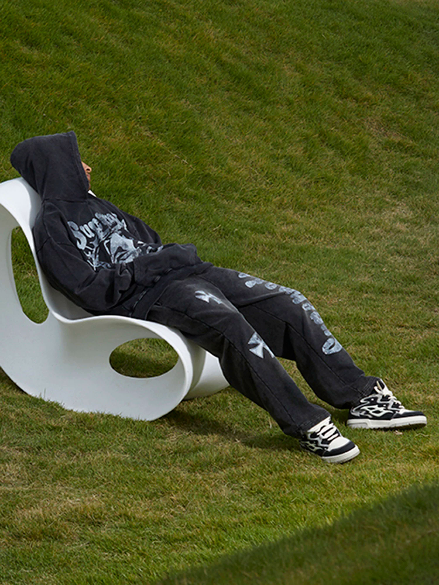 Heavy Washed Jesus Graphic Hoodie - 1973