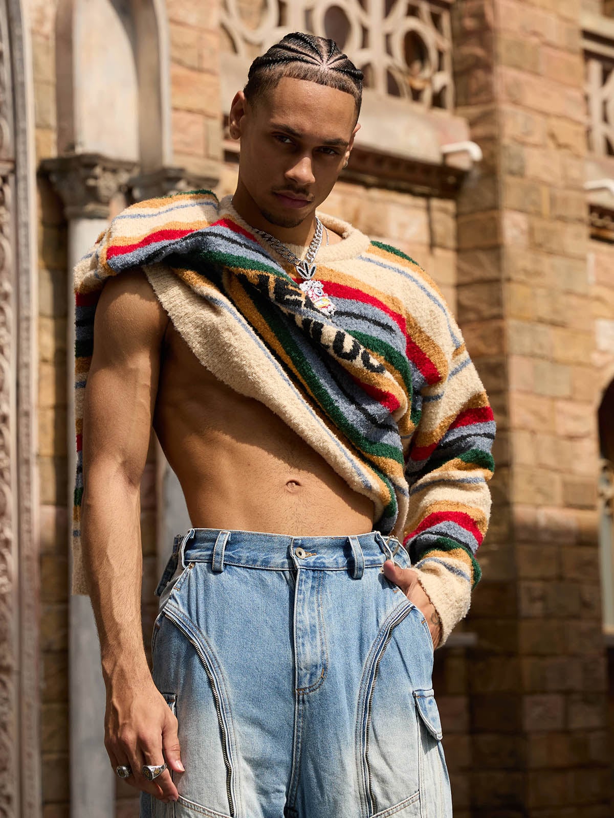 Vintage Striped Sweater - 2344