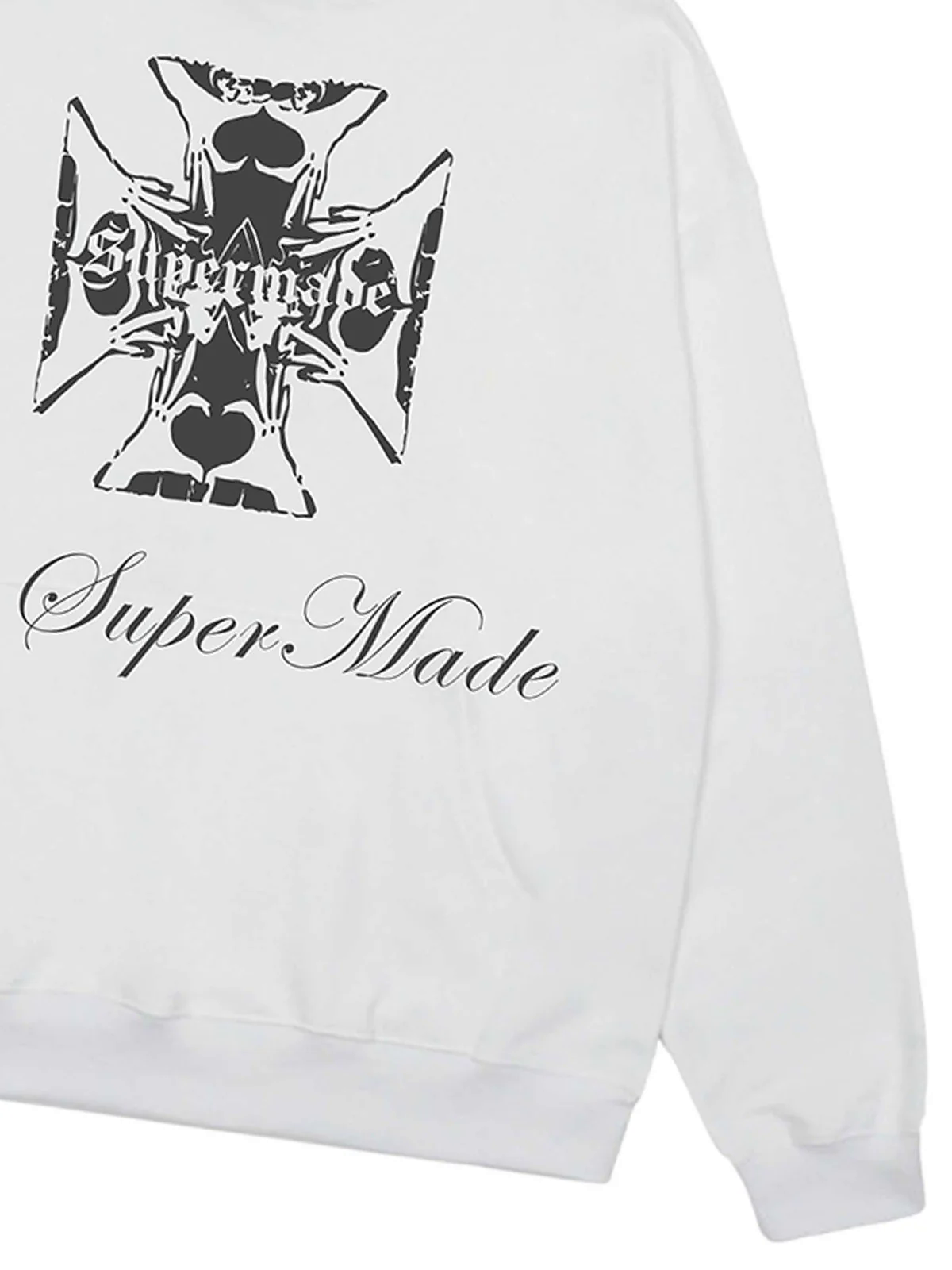 Street Cross Letters Print Hoodie