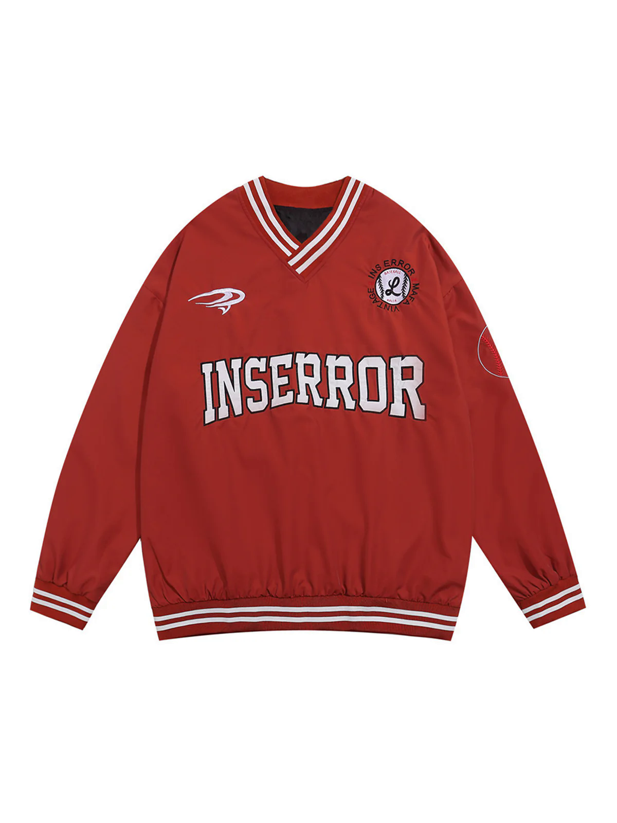 Street V-Neck Baseball-Inspired Sweatshirt