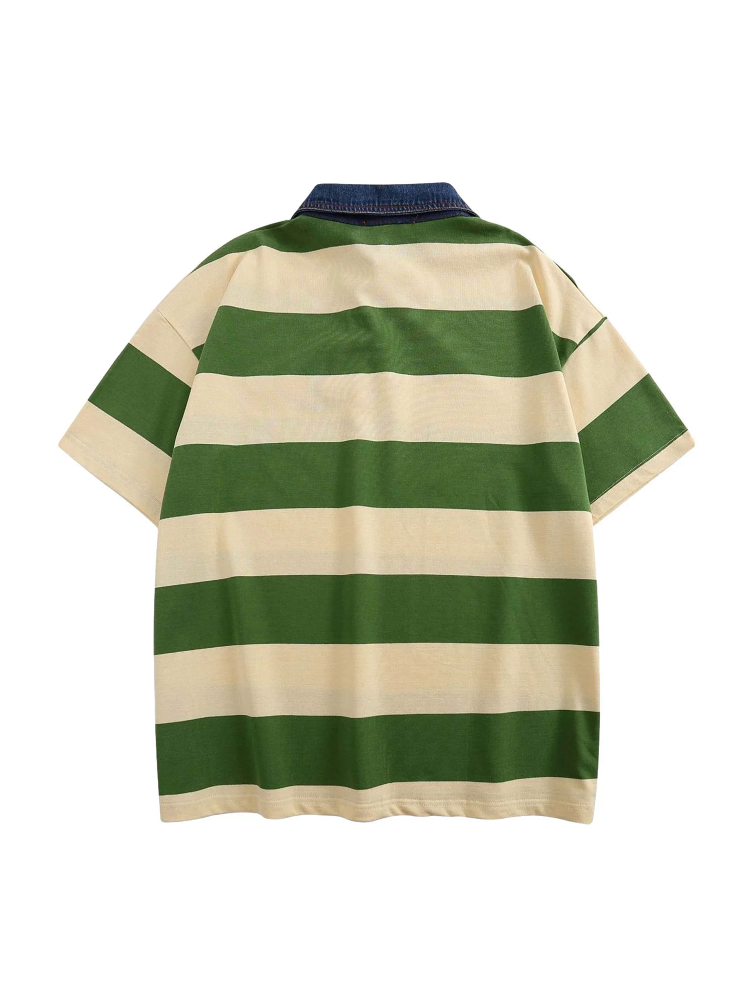 Vintage Color Striped Polo Shirt - 2371