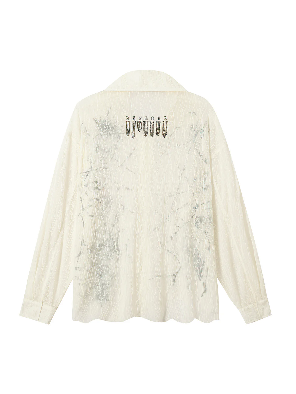 Irregular Pleated Print Shirt