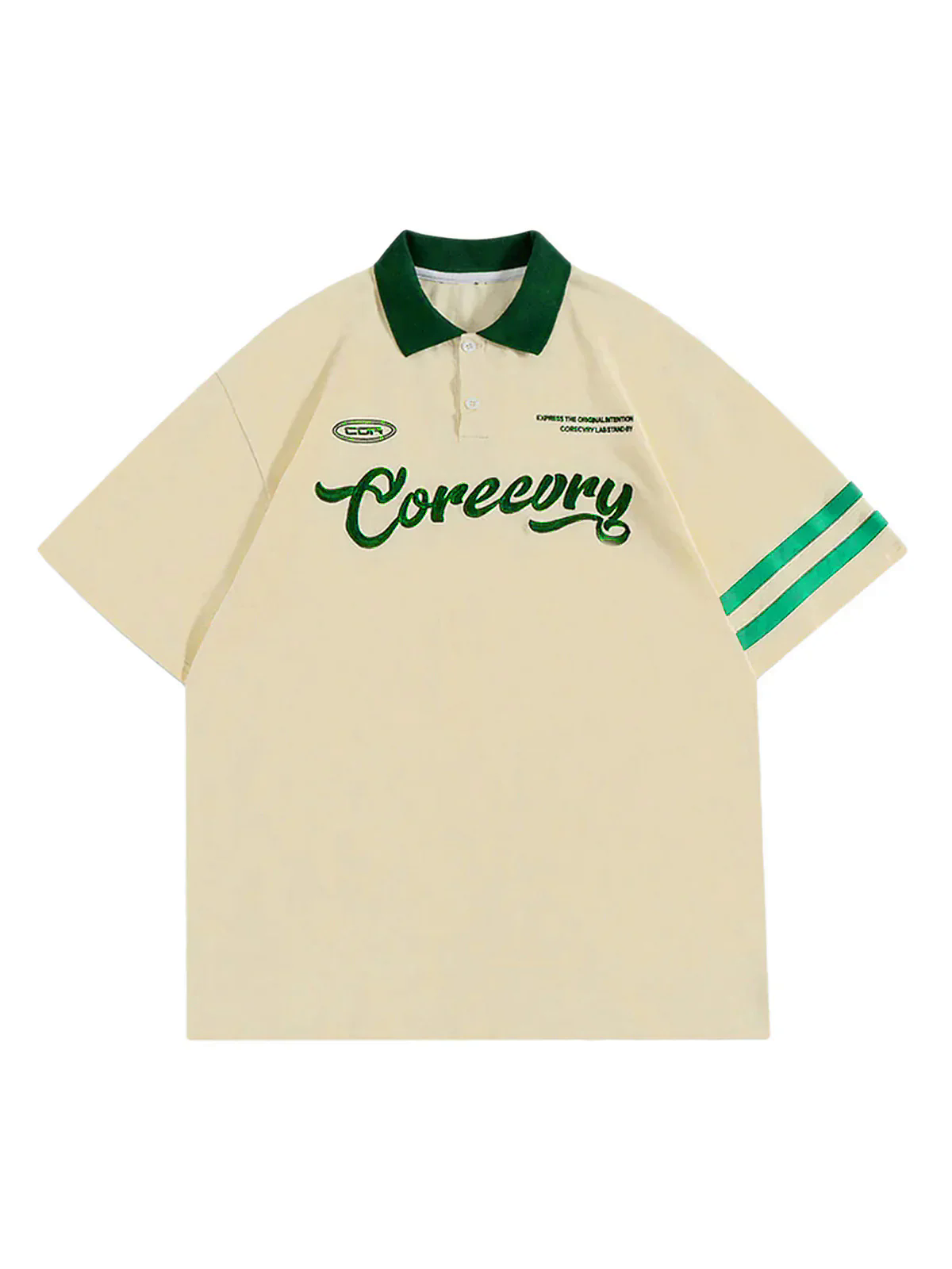 Letter Embroidered Polo Shirt - 1589