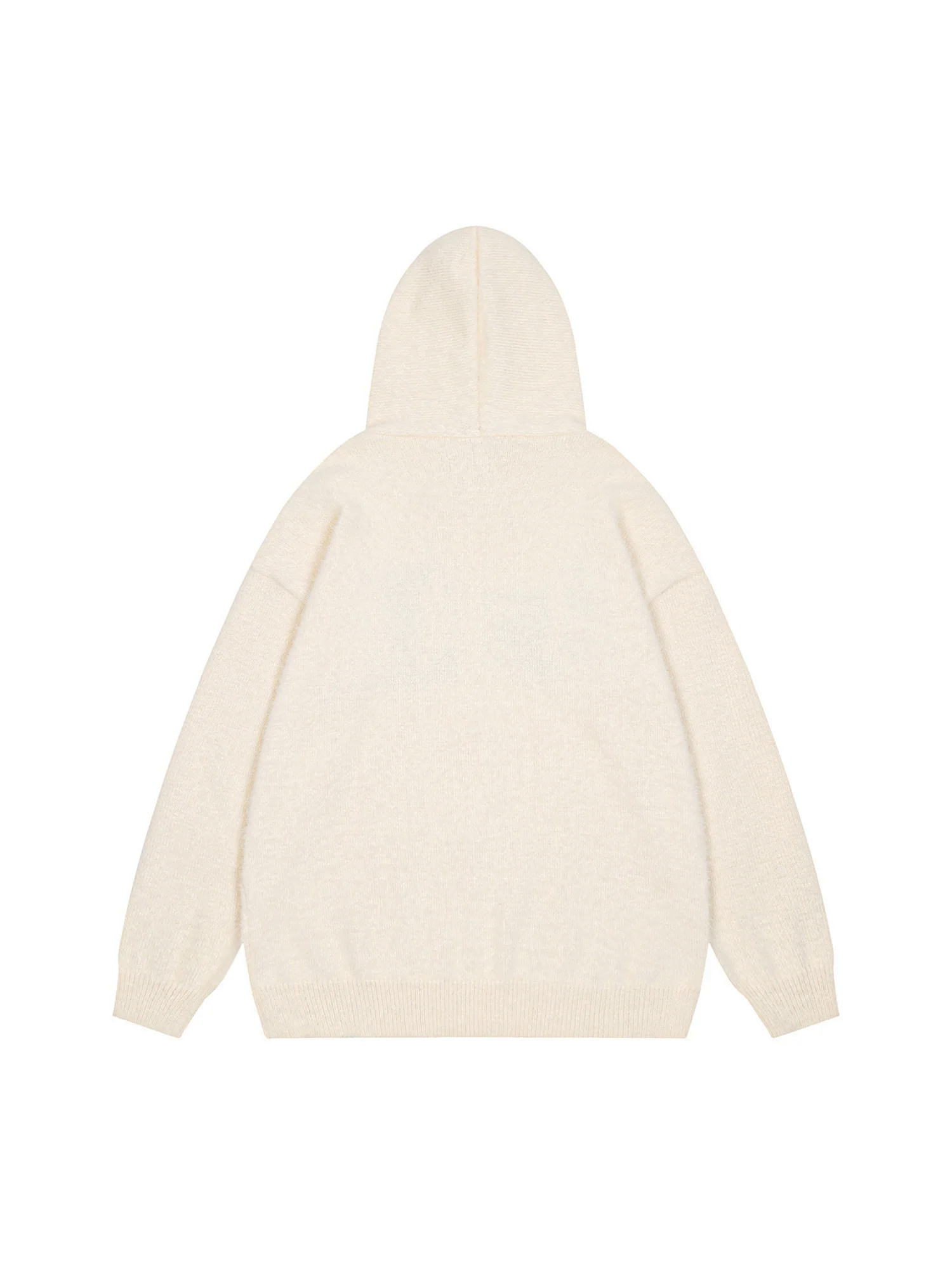 Star Knit Hooded Zip Up Cardigan Sweater