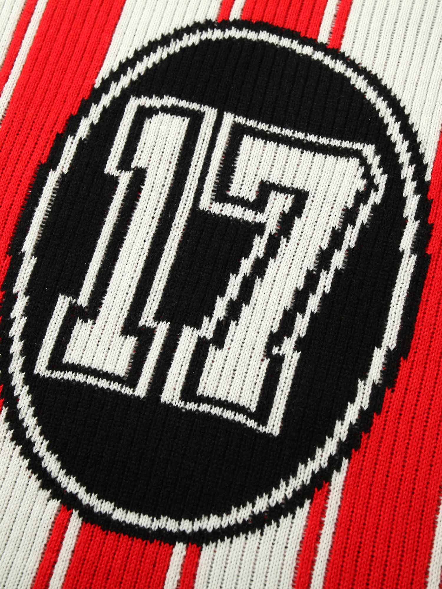 Vintage Striped Baseball Short-sleeved Knit Sweater - 2249