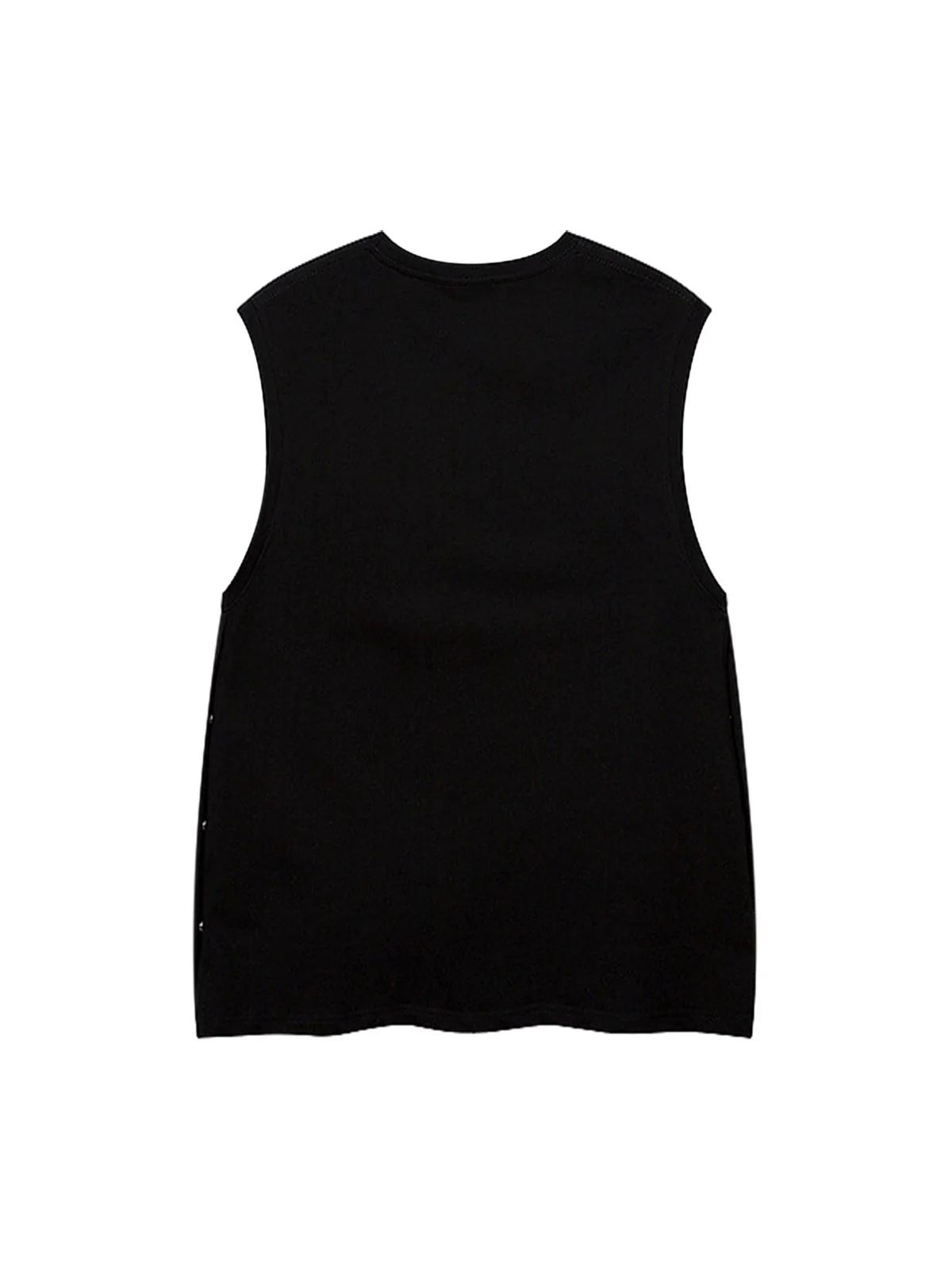 Towel Embroidered Letter Side Button Vest