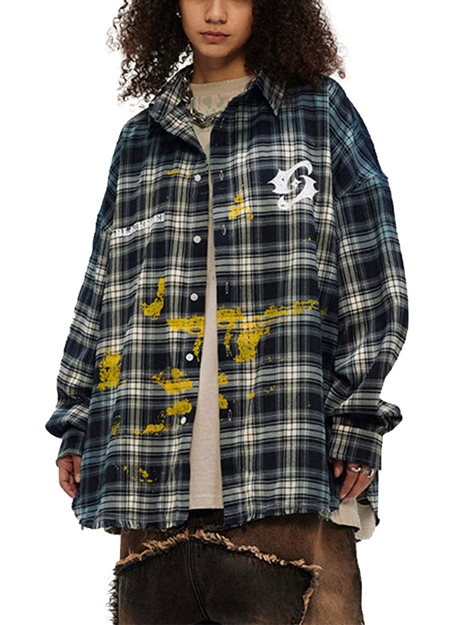 High Street Hip Hop Spray Print Shirt