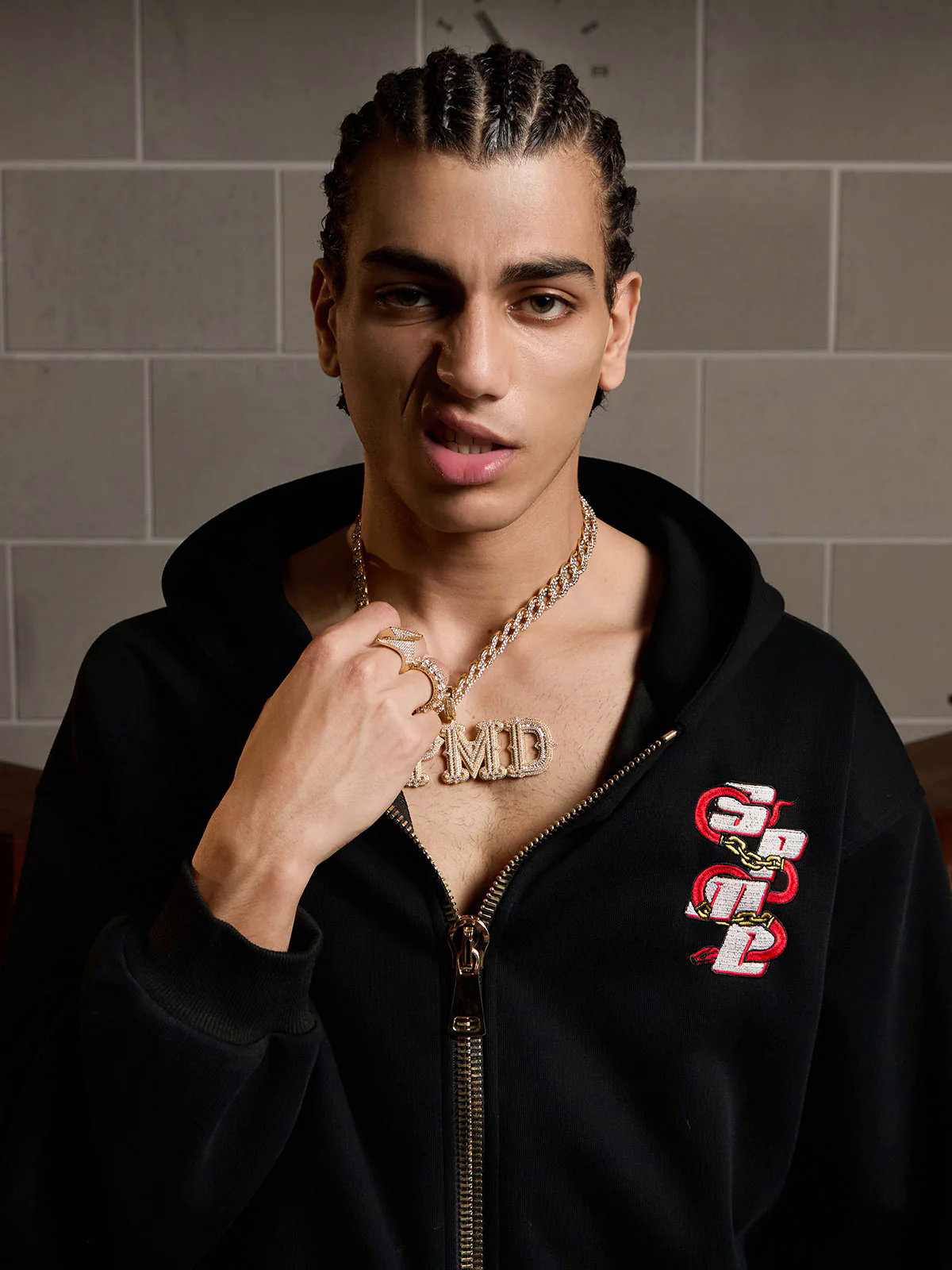 Original Embroidered Zip Up Hoodie