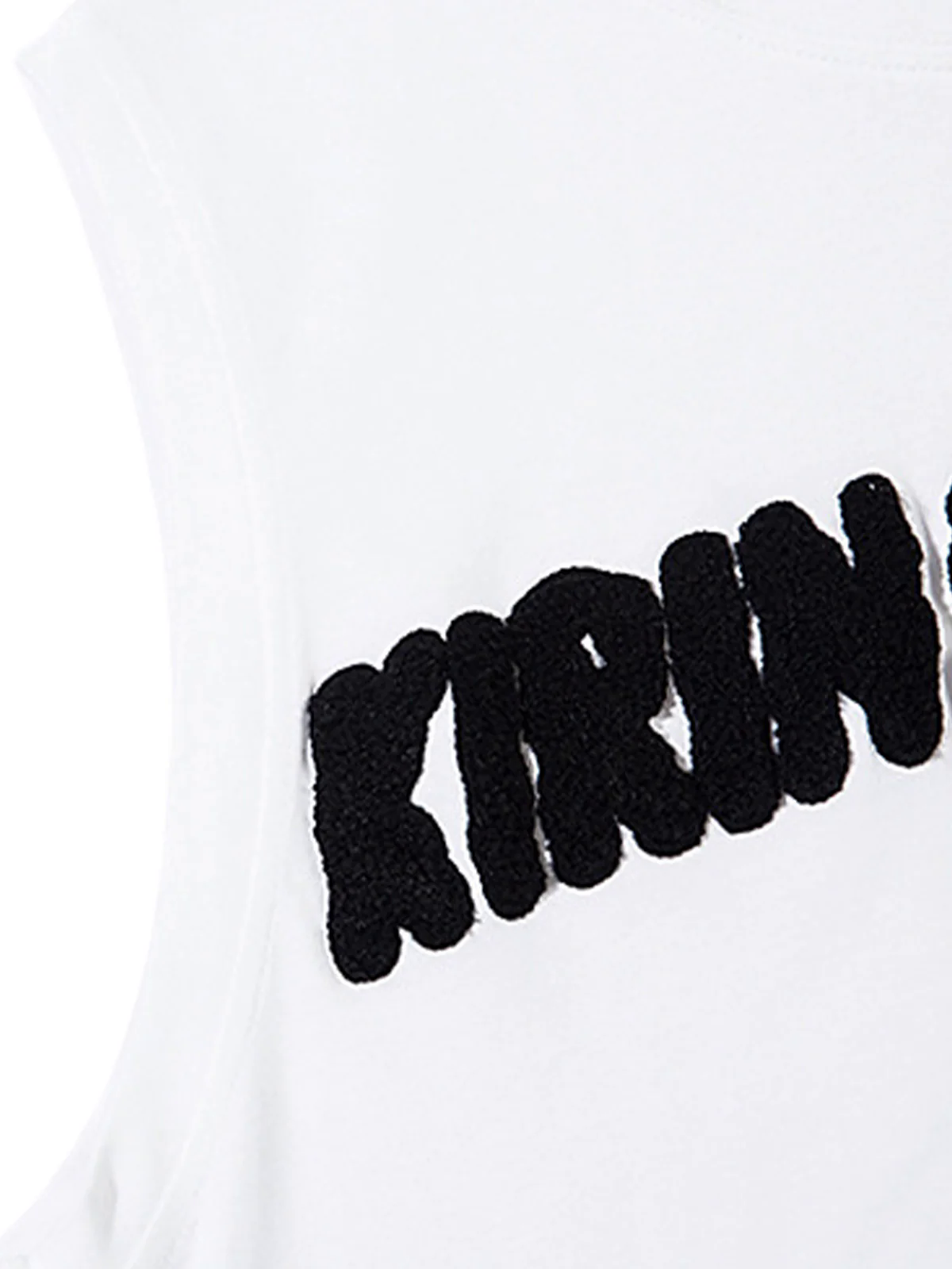 Towel Embroidered Letter Side Button Vest