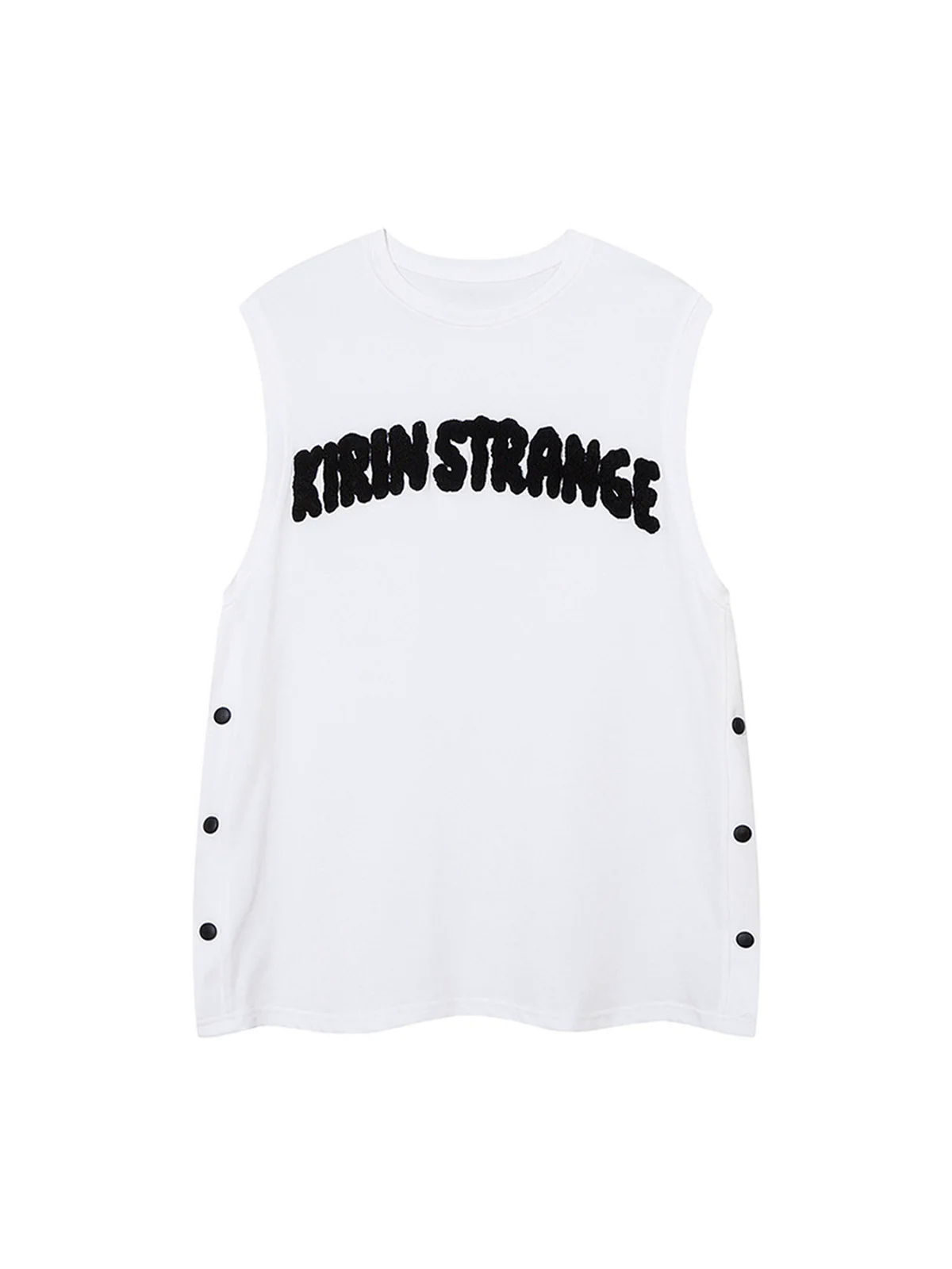 Towel Embroidered Letter Side Button Vest