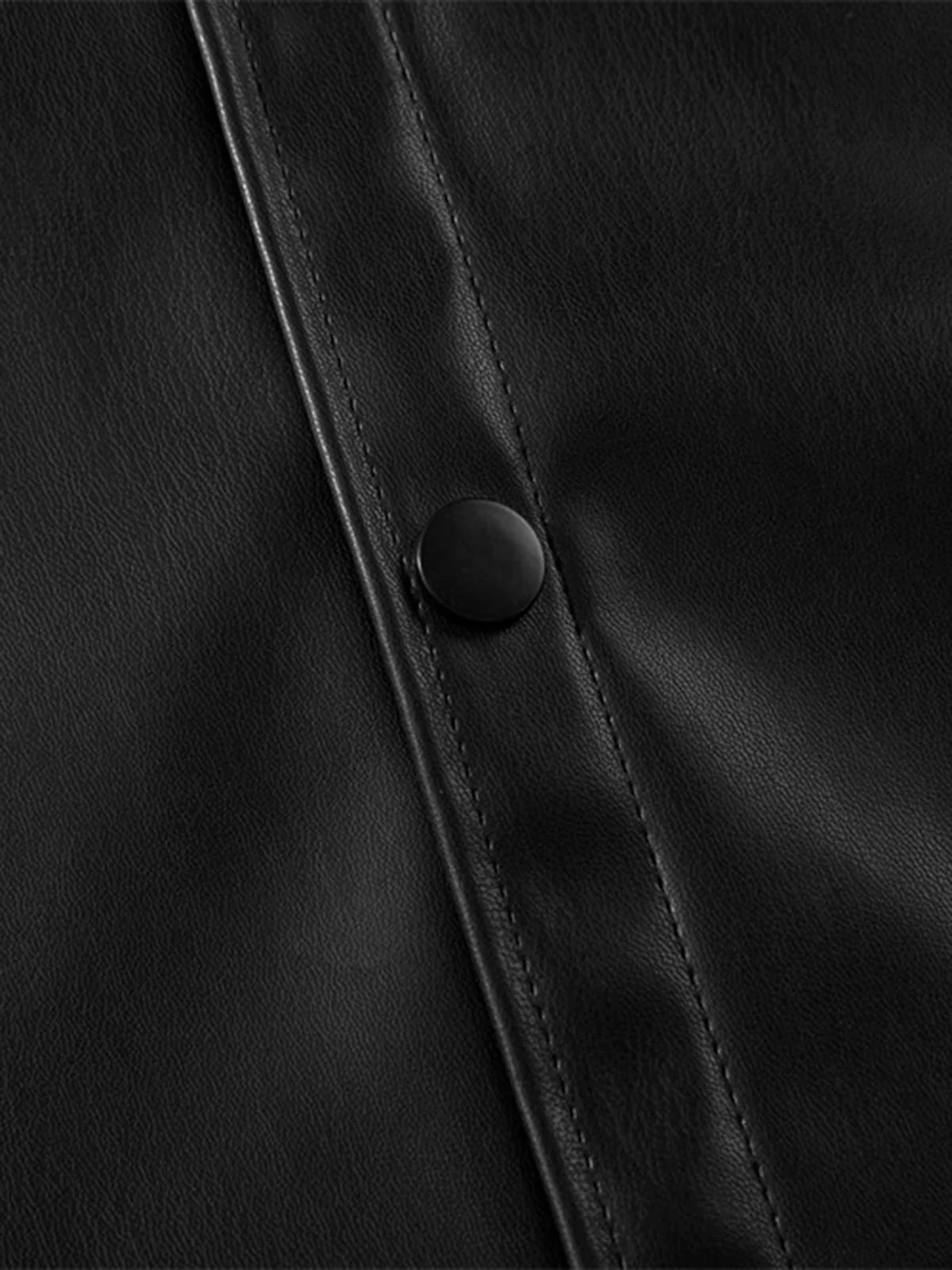 Cleanfit Short-Sleeve PU Leather Shirt