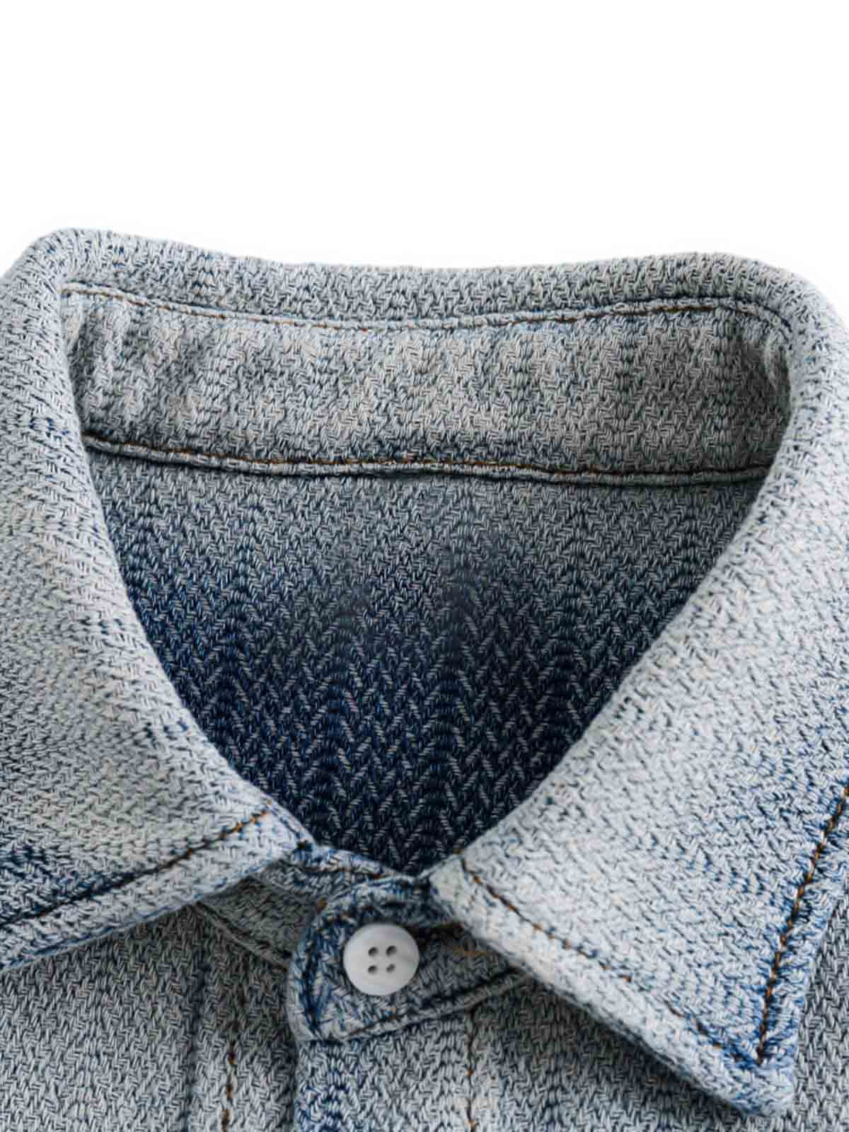 Gradient Denim Short-Sleeve Shirt