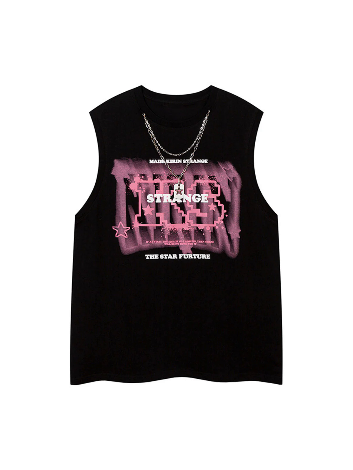 Street Retro Star Chain Print Vest