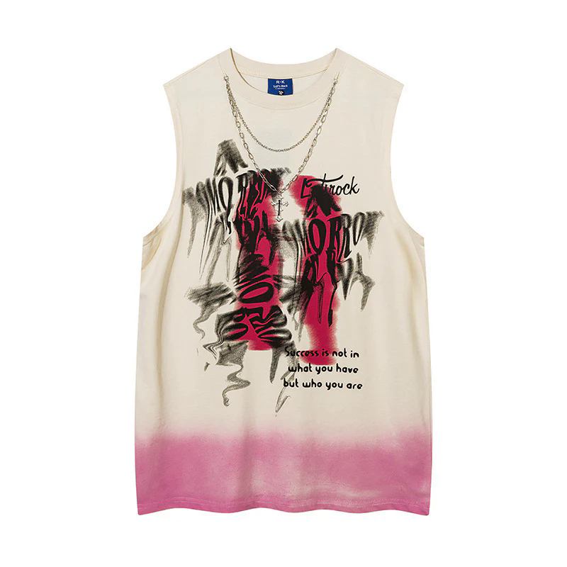 Street Necklace Graffiti Spray-Painted Vest
