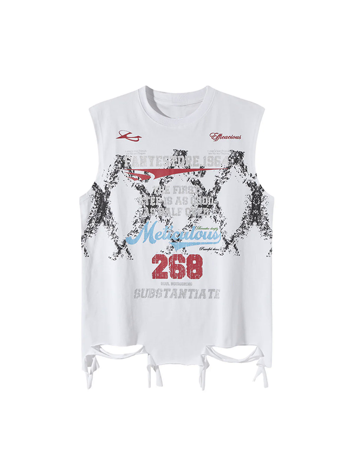 Retro Tattered Print Vest