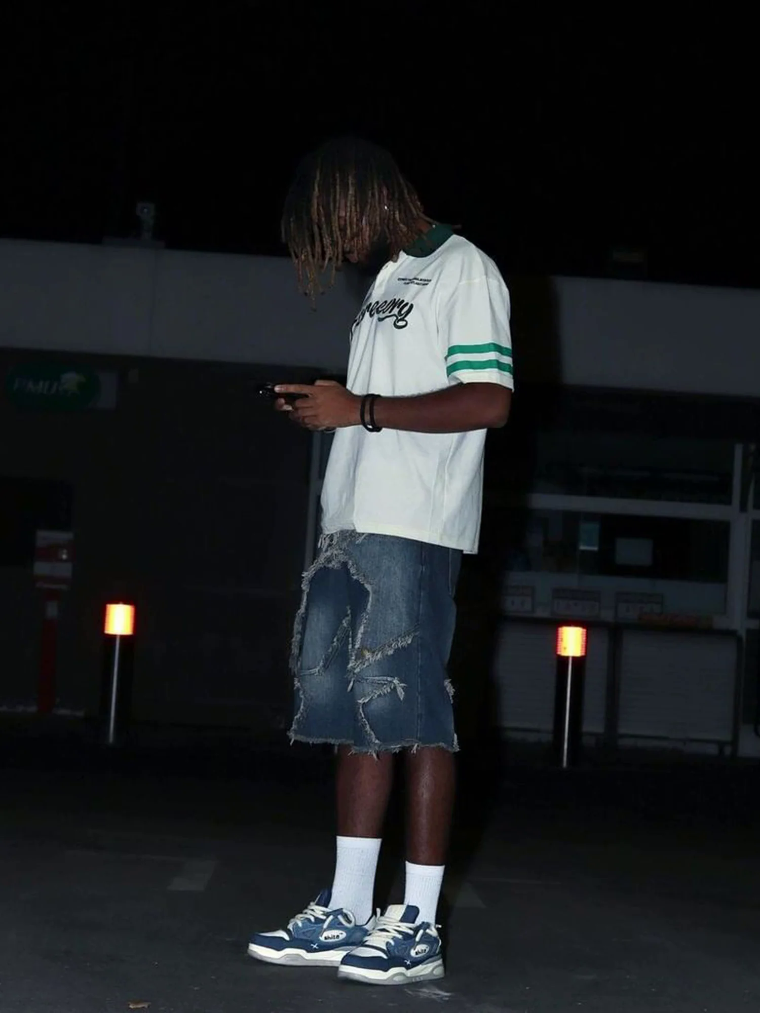 Letter Embroidered Polo Shirt - 1589