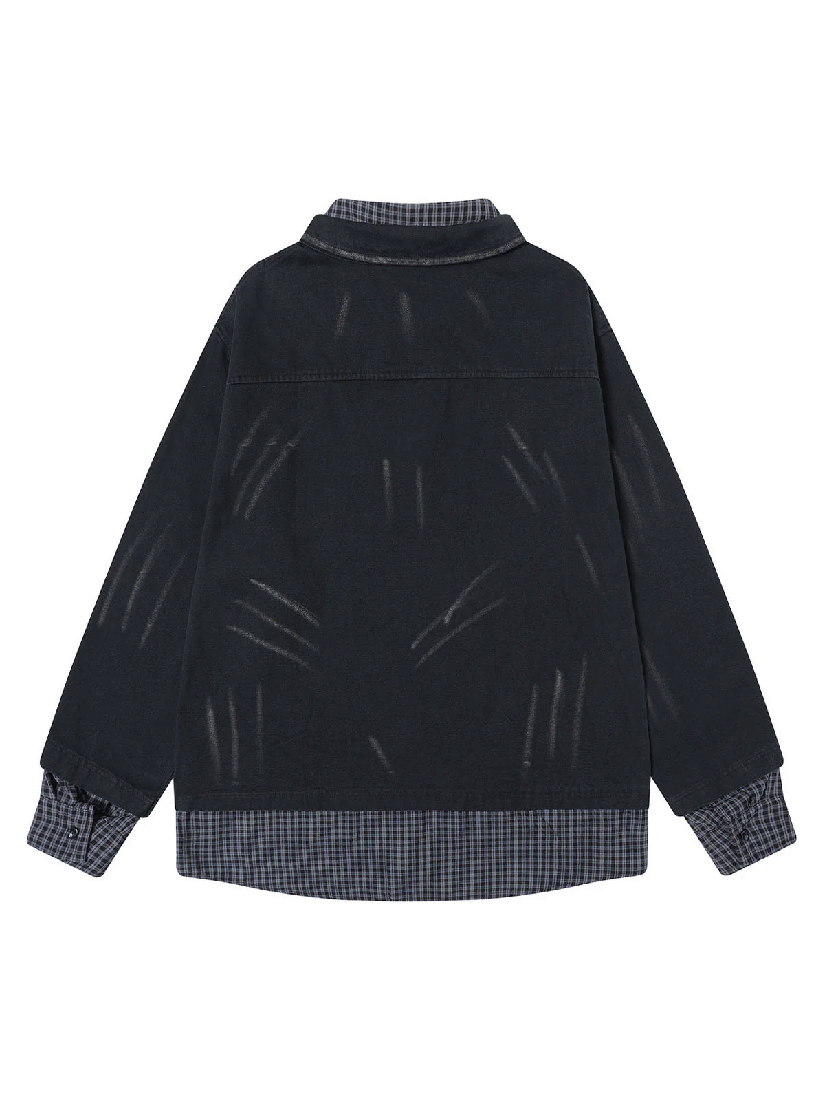 Wasteland Style Retro Washed Faux Two-Piece Shirt