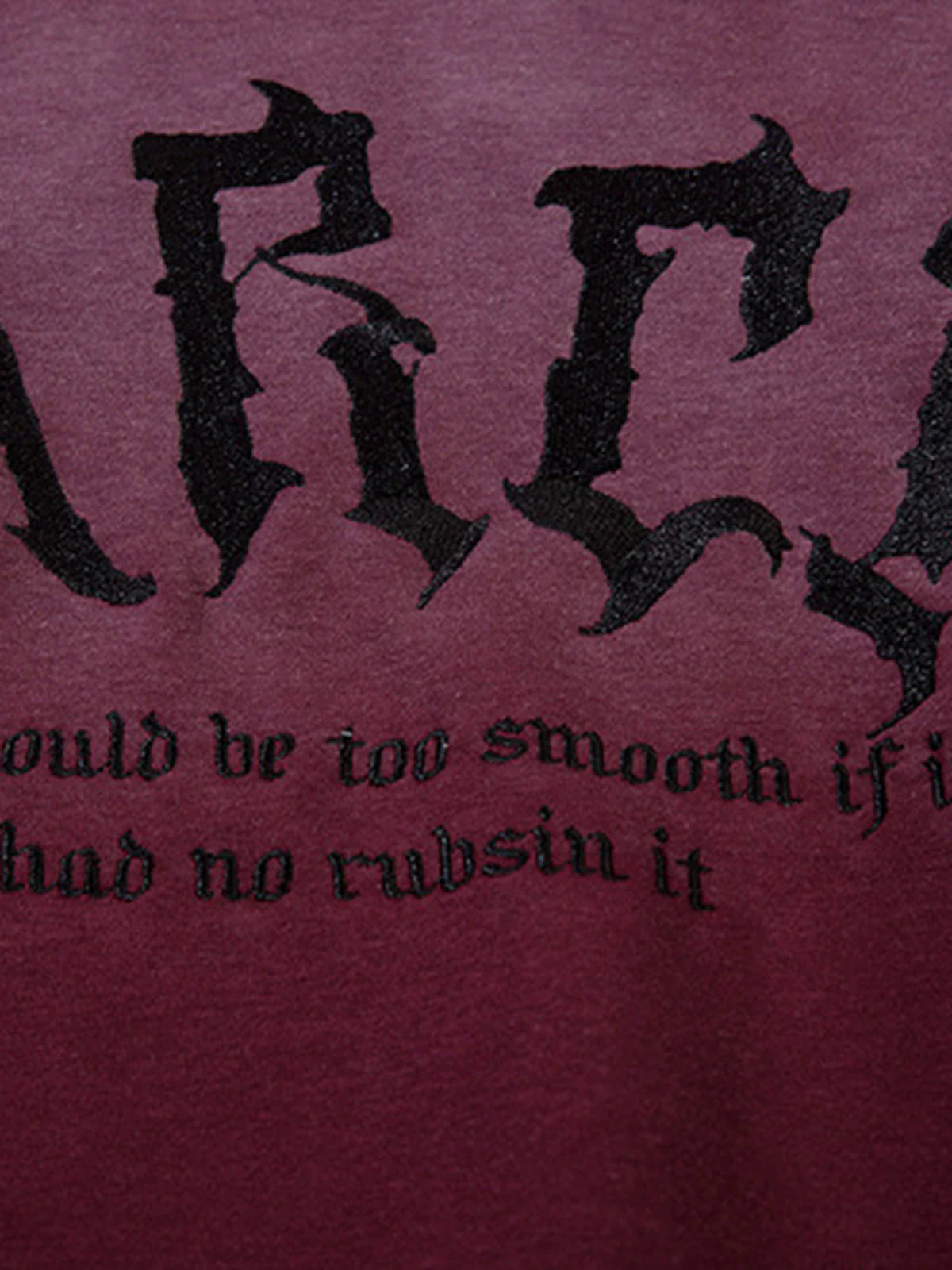 Patch Lettering Embroidered Gradient Color Hoodie