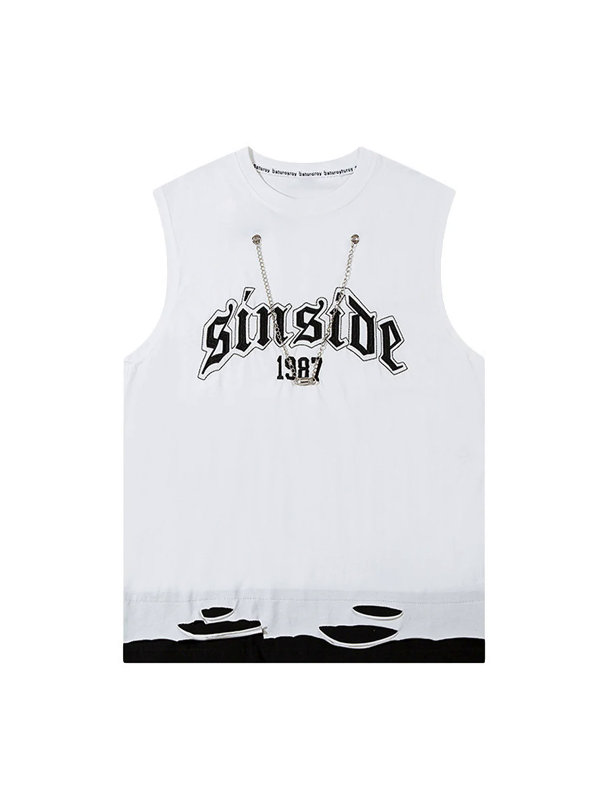 Graphic Letter Chain Vest