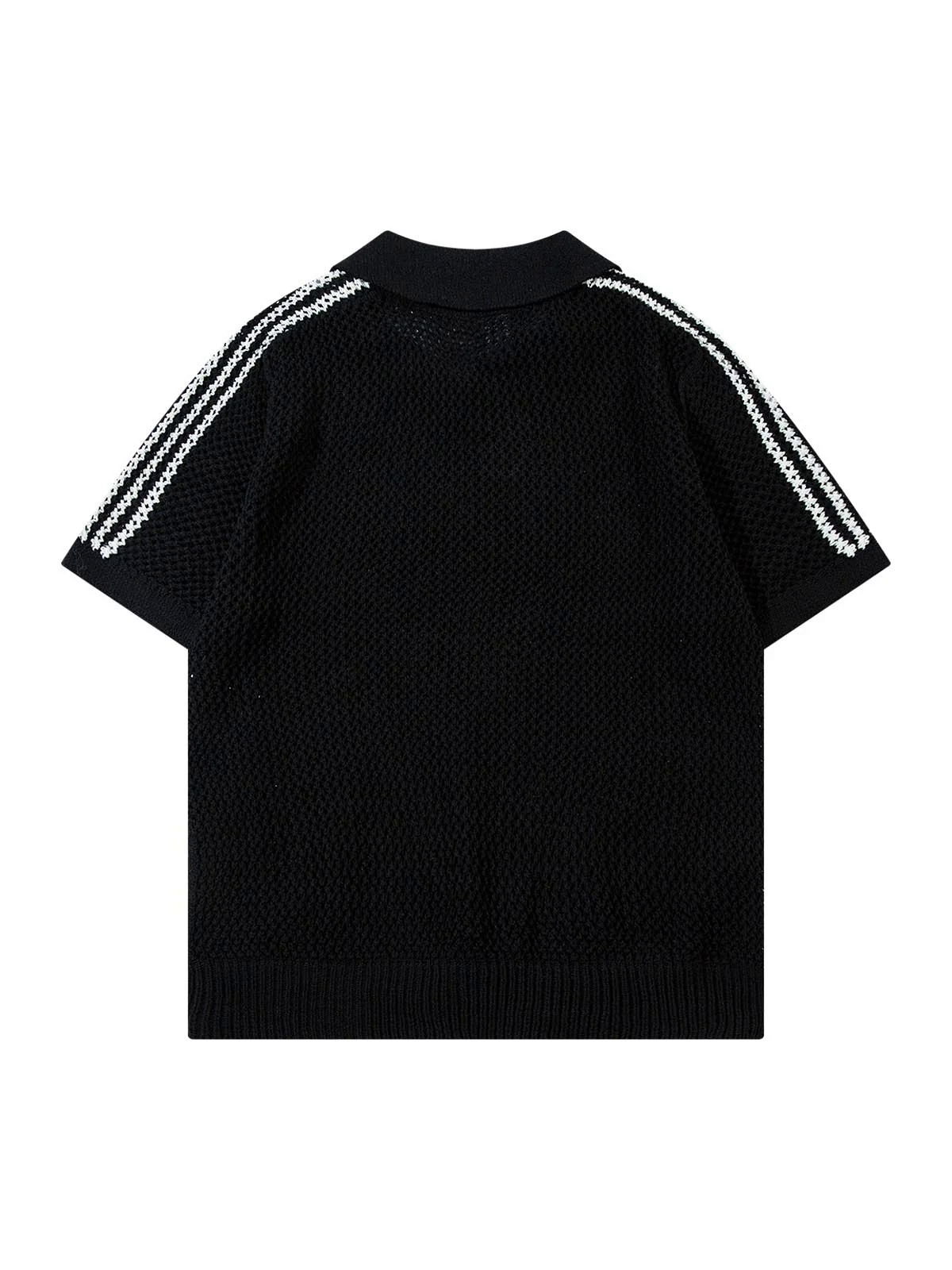 Knitted Short Sleeve Polo Sweater