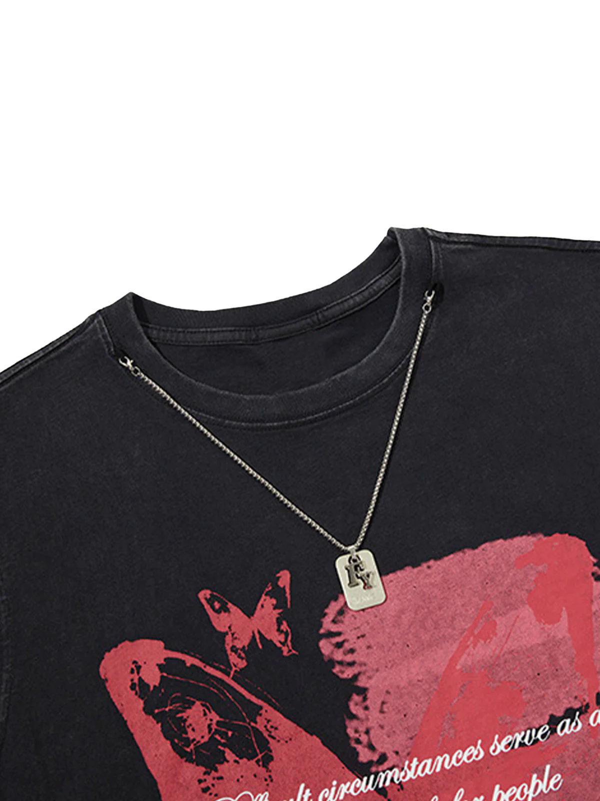 Asymmetric Distressed Graffiti Chain Vest